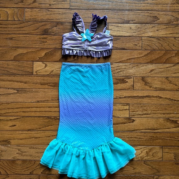 Disney Other - Size 7/8 Disney Princess Ariel mermaid tail 2 piece swim suit with tulle detail